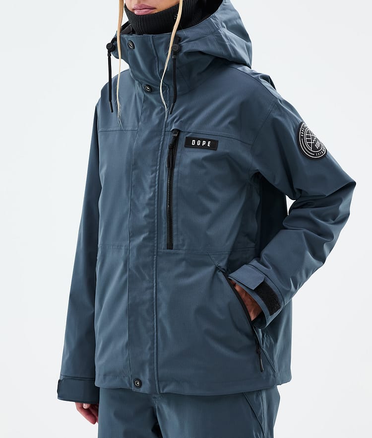 Dope Blizzard W Full Zip Snowboardjakke Dame Metal Blue, Bilde 7 av 9