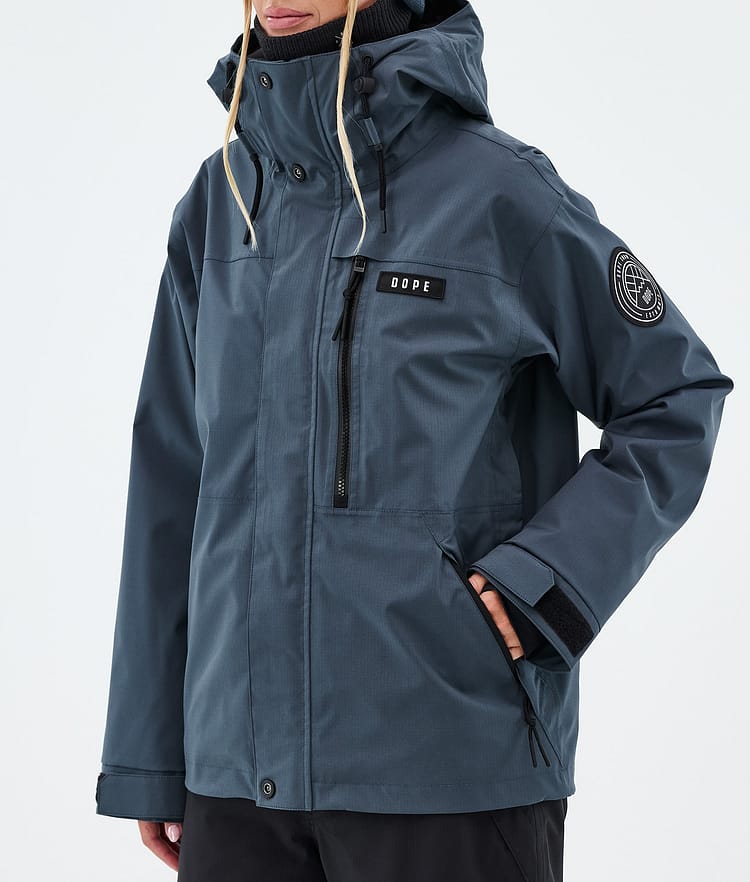 Dope Blizzard W Full Zip Skijakke Dame Metal Blue, Image 7 of 9