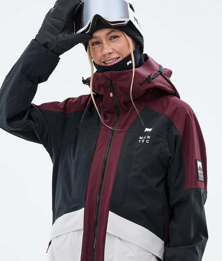 Montec Morpheus W Skijakke Dame Burgundy/Black/Light Grey, Bilde 2 av 10