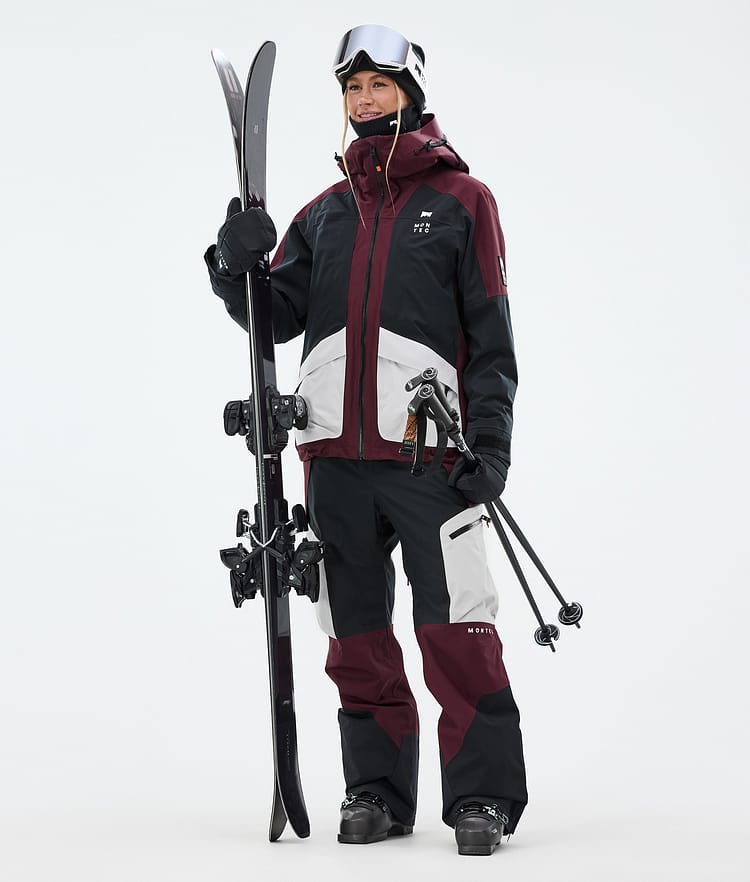 Montec Morpheus W Skijakke Dame Burgundy/Black/Light Grey, Bilde 3 av 10