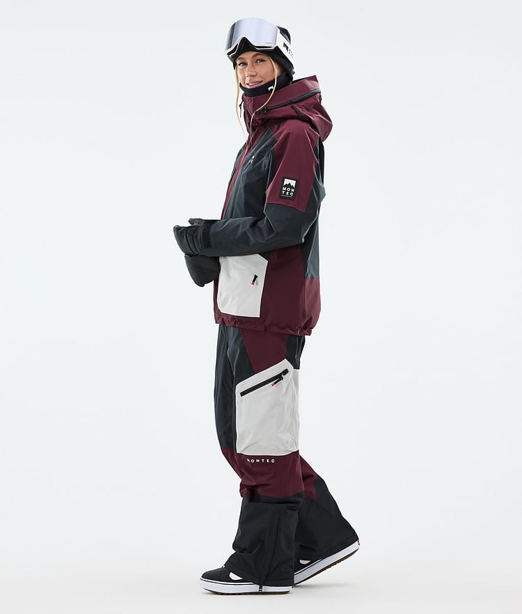 Montec Morpheus W Snowboardjakke Dame Burgundy/Black/Light Grey, Bilde 4 av 10
