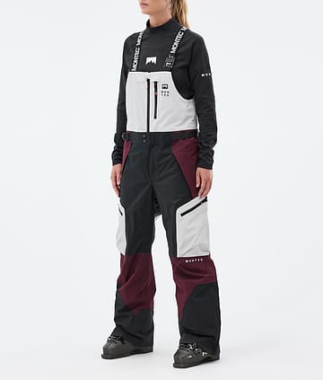 Montec Dozer W Skibukse Dame Light Grey/Black/Burgundy