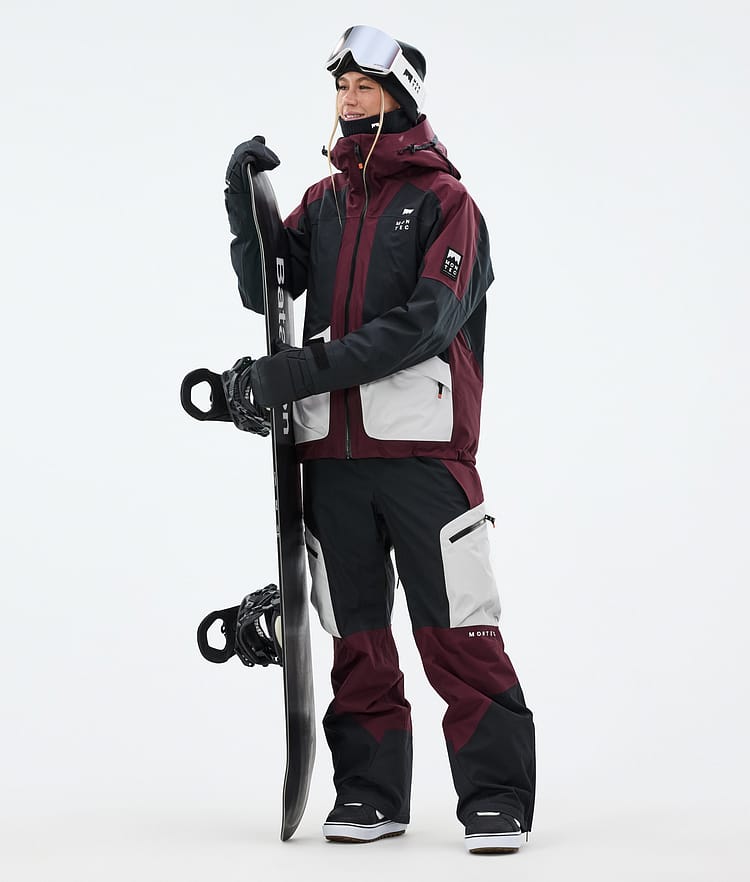 Montec Dozer W Snowboardbukse Dame Light Grey/Black/Burgundy, Bilde 2 av 7