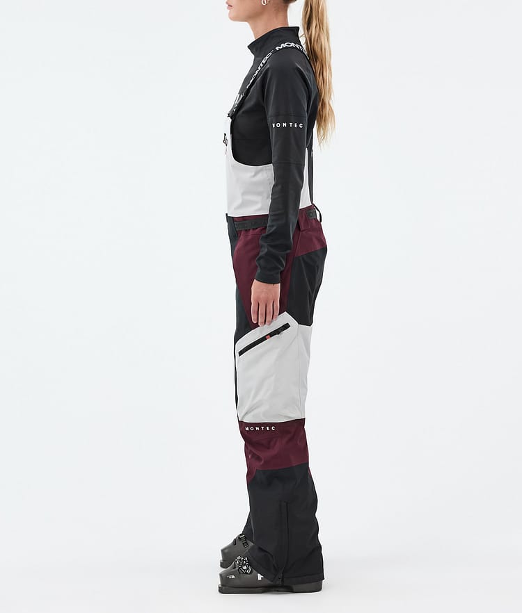 Montec Dozer W Skibukse Dame Light Grey/Black/Burgundy, Bilde 2 av 6