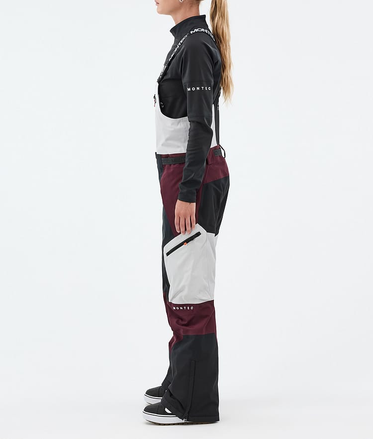 Montec Dozer W Snowboardbukse Dame Light Grey/Black/Burgundy, Bilde 2 av 6
