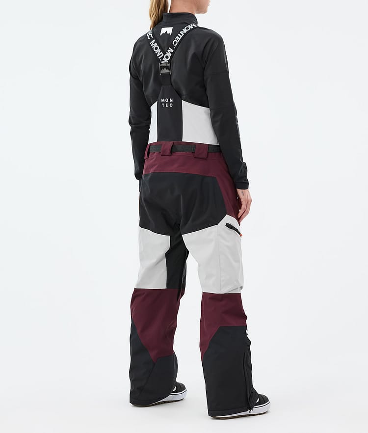 Montec Dozer W Snowboardbukse Dame Light Grey/Black/Burgundy, Bilde 3 av 6