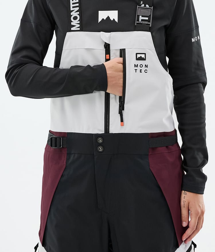 Montec Dozer W Skibukse Dame Light Grey/Black/Burgundy, Bilde 5 av 6