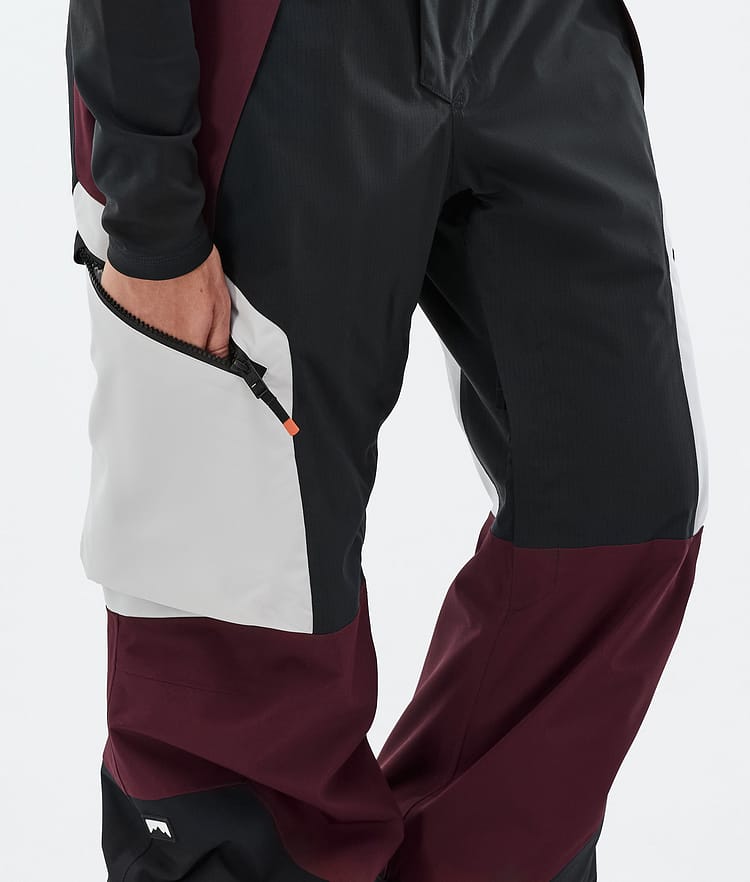 Montec Dozer W Snowboardbukse Dame Light Grey/Black/Burgundy, Bilde 6 av 6