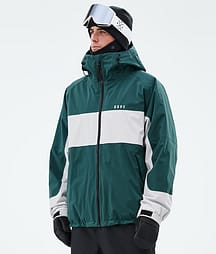 Dope Spartan Snowboardjakke Herre Stripe Bottle Green/Light Grey
