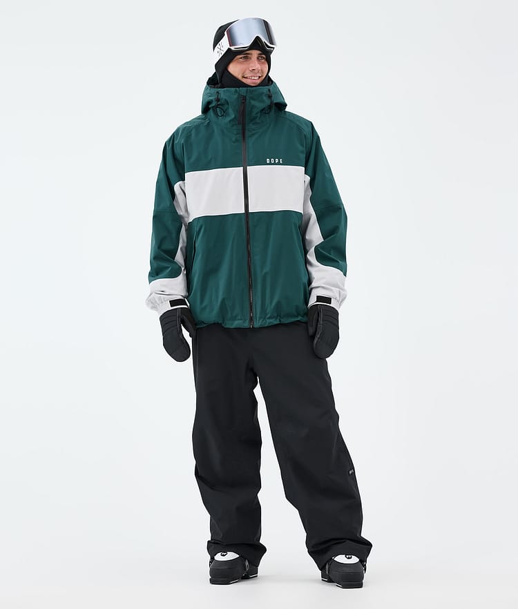 Dope Spartan Skijakke Herre Stripe Bottle Green/Light Grey, Bilde 2 av 8