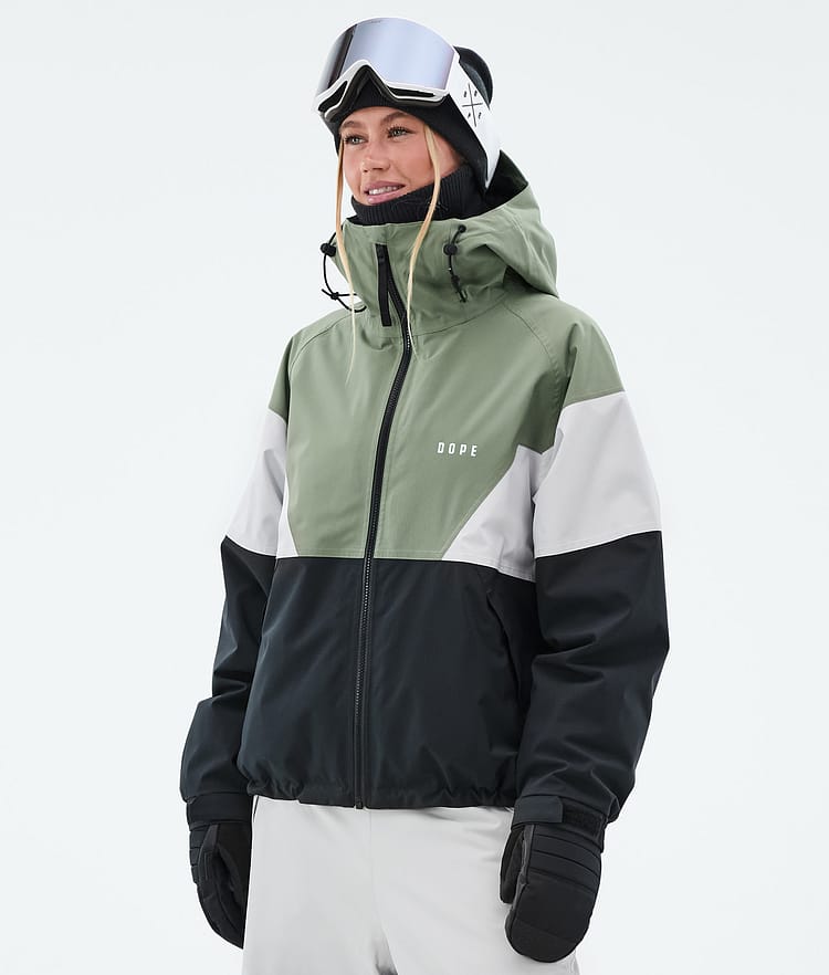 Dope Spartan W Snowboardjakke Dame Sport Moss Green/Light Grey/Black, Bilde 1 av 8