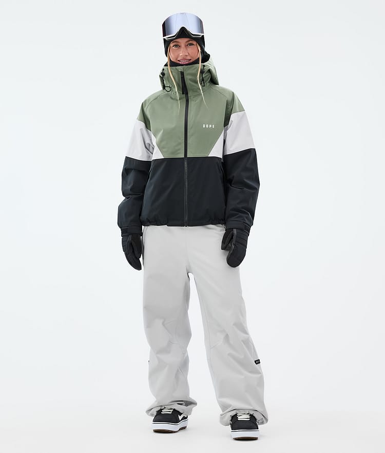 Dope Spartan W Snowboardjakke Dame Sport Moss Green/Light Grey/Black, Bilde 2 av 8