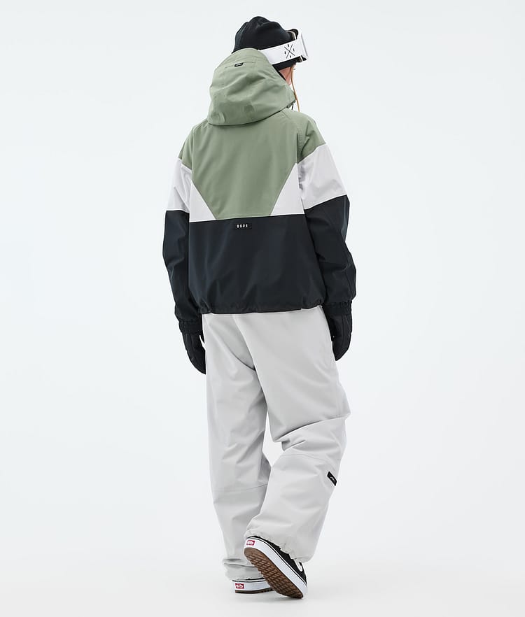 Dope Spartan W Snowboardjakke Dame Sport Moss Green/Light Grey/Black, Bilde 4 av 8