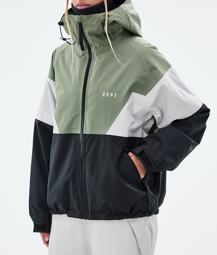 Dope Spartan W Snowboardjakke Dame Sport Moss Green/Light Grey/Black, Bilde 7 av 8
