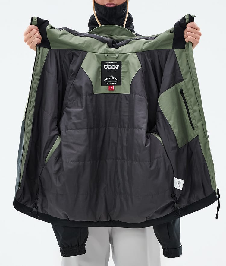 Dope Spartan W Snowboardjakke Dame Sport Moss Green/Light Grey/Black, Bilde 8 av 8