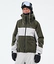 Dope Spartan W Snowboardjakke Dame Stripe Olive Green/Light Grey