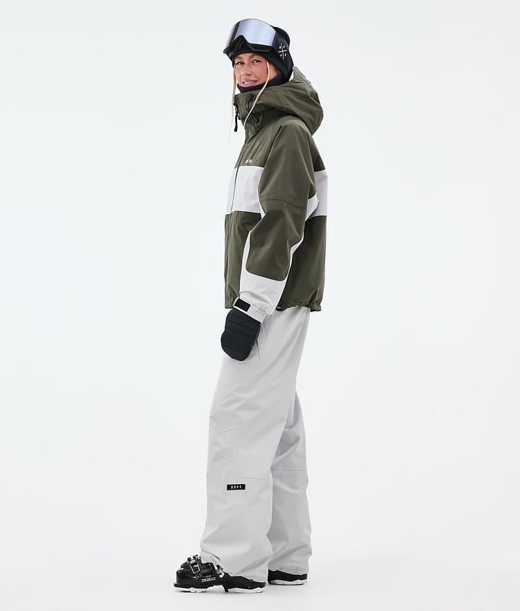 Dope Spartan W Skijakke Dame Stripe Olive Green/Light Grey, Bilde 4 av 9