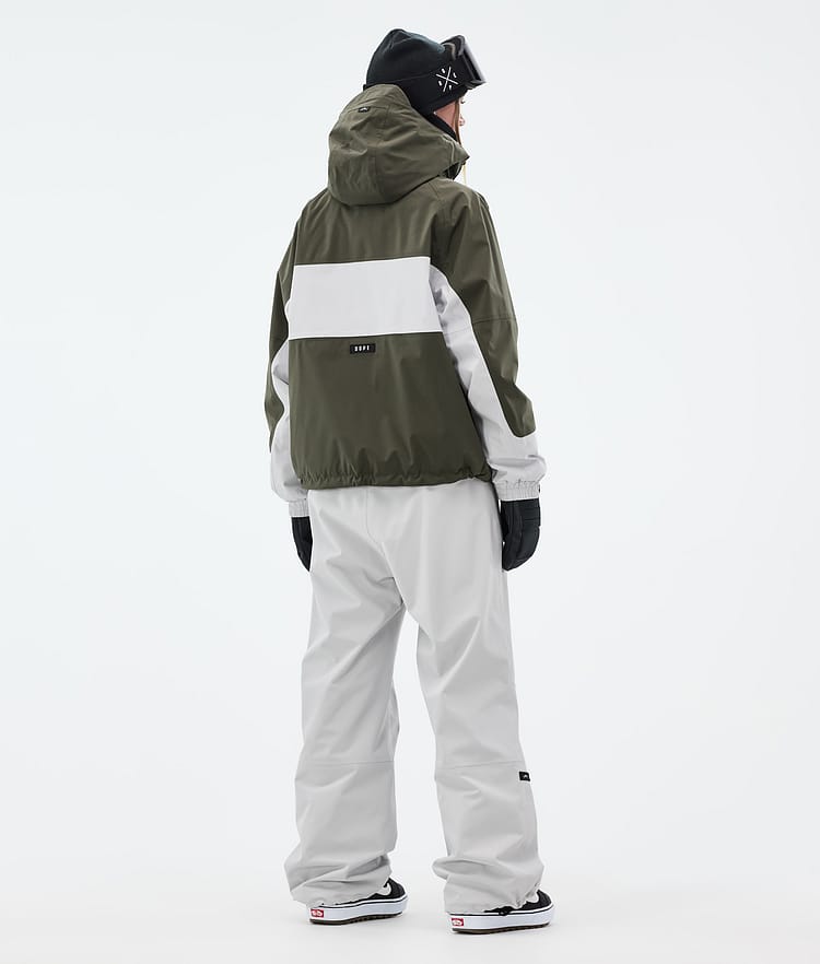 Dope Spartan W Snowboardjakke Dame Stripe Olive Green/Light Grey, Bilde 5 av 9