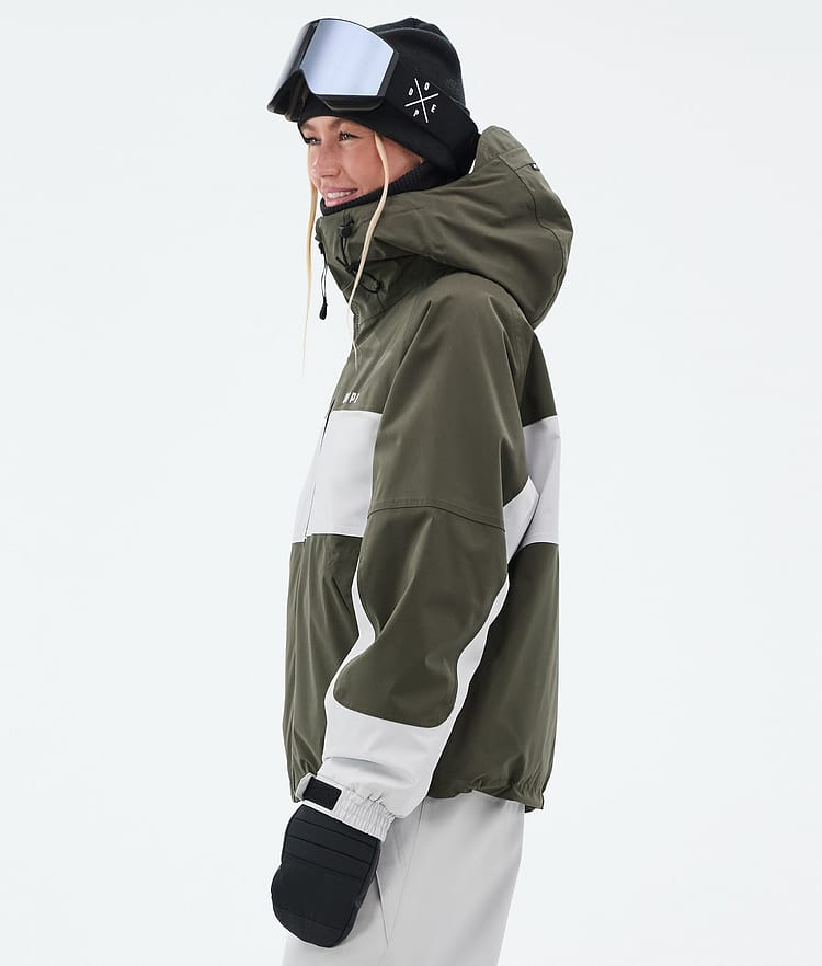 Dope Spartan W Snowboardjakke Dame Stripe Olive Green/Light Grey, Bilde 6 av 9