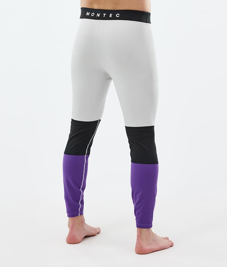 Montec Alpha Superundertøy bukse Herre Light Grey/Black/Vivid Purple, Bilde 2 av 7