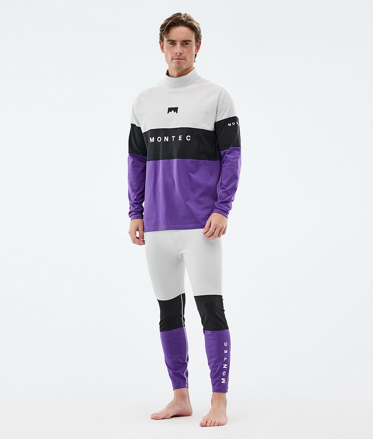 Montec Alpha Superundertøy bukse Herre Light Grey/Black/Vivid Purple, Bilde 3 av 7