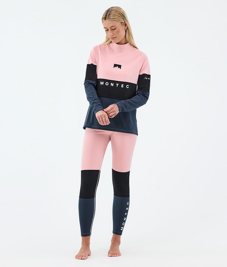 Montec Alpha W Superundertøy bukse Dame Soft Pink/Black/Metal Blue, Bilde 3 av 7