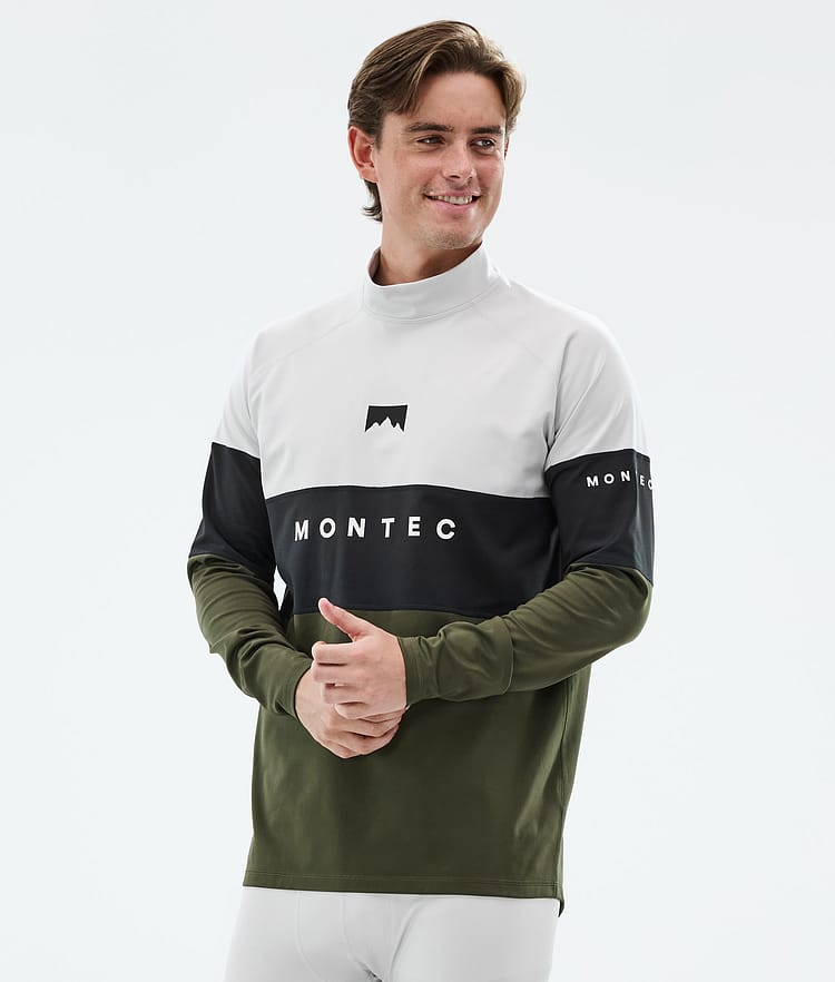 Montec Alpha Superundertøy overdel Herre Light Grey/Black/Olive Green, Bilde 1 av 5