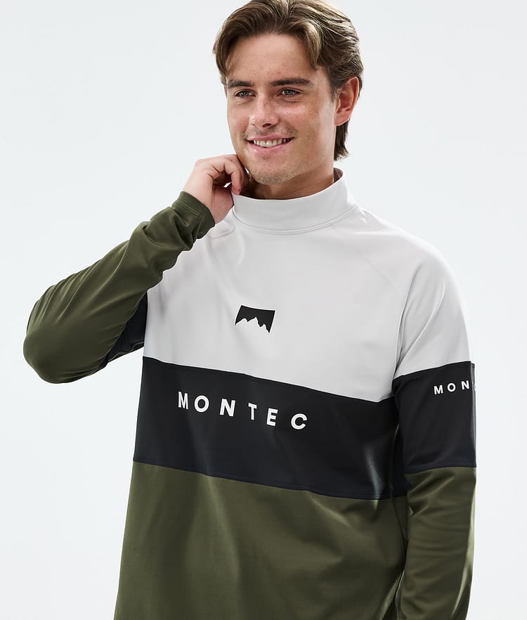 Montec Alpha Superundertøy overdel Herre Light Grey/Black/Olive Green, Bilde 2 av 5