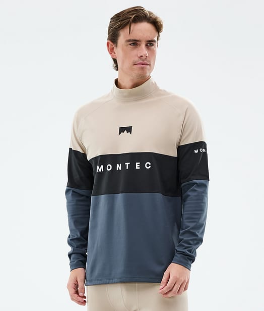 Montec Alpha Superundertøy overdel Herre Sand/Black/Metal Blue