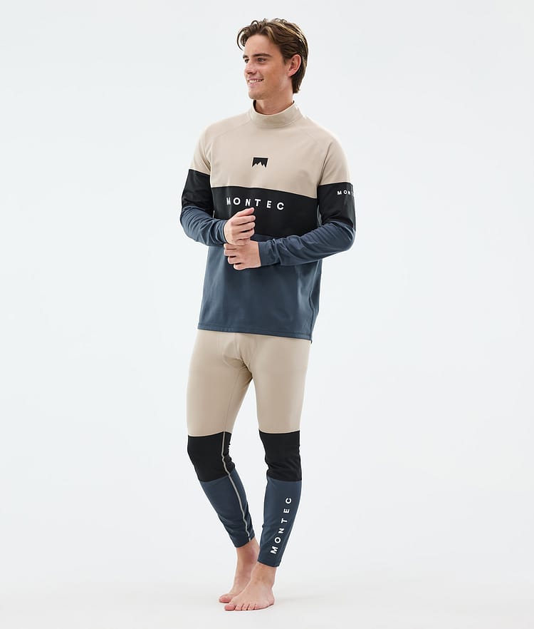 Montec Alpha Superundertøy overdel Herre Sand/Black/Metal Blue, Bilde 3 av 5