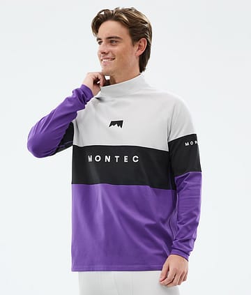 Montec Alpha Superundertøy overdel Herre Light Grey/Black/Vivid Purple