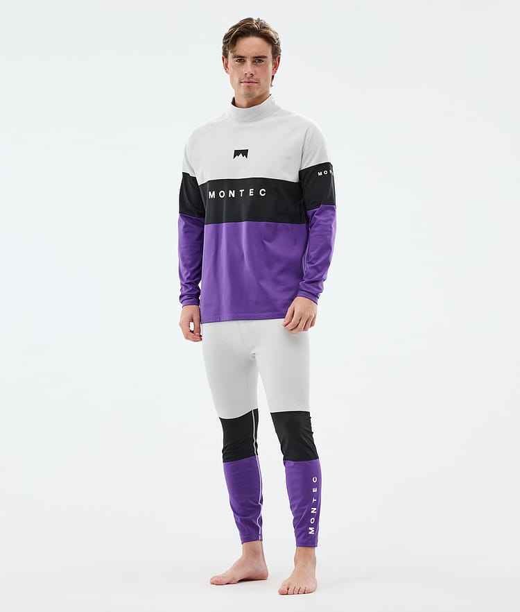 Montec Alpha Superundertøy overdel Herre Light Grey/Black/Vivid Purple, Bilde 3 av 5