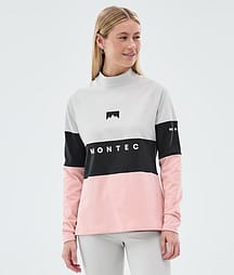 Montec Alpha W Superundertøy overdel Dame Light Grey/Black/Soft Pink