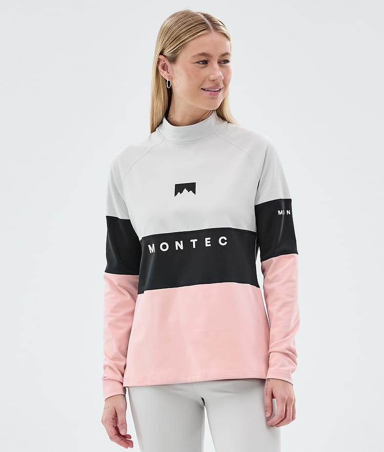 Montec Alpha W Superundertøy overdel Dame Light Grey/Black/Soft Pink, Bilde 1 av 5