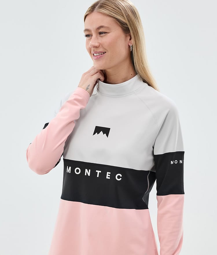 Montec Alpha W Superundertøy overdel Dame Light Grey/Black/Soft Pink, Bilde 2 av 5