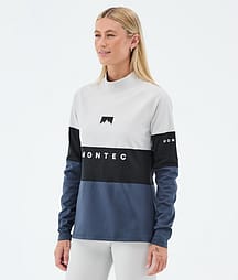 Montec Alpha W Superundertøy overdel Dame Light Grey/Black/Metal Blue