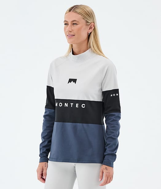 Montec Alpha W Superundertøy overdel Dame Light Grey/Black/Metal Blue