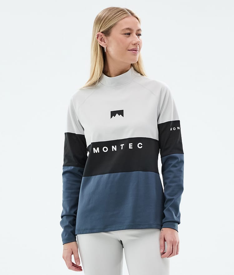 Montec Alpha W Superundertøy overdel Dame Light Grey/Black/Metal Blue, Bilde 1 av 5