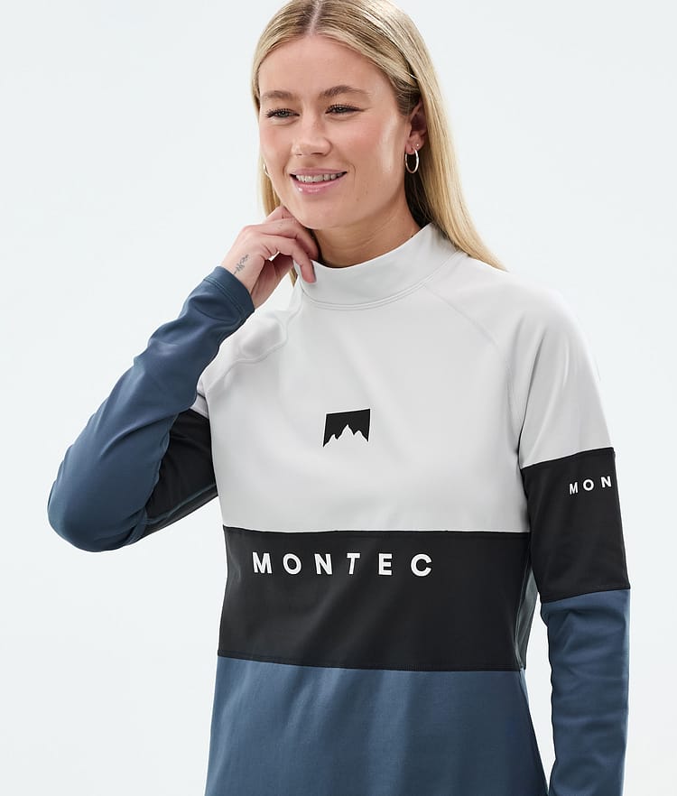 Montec Alpha W Superundertøy overdel Dame Light Grey/Black/Metal Blue, Bilde 2 av 5