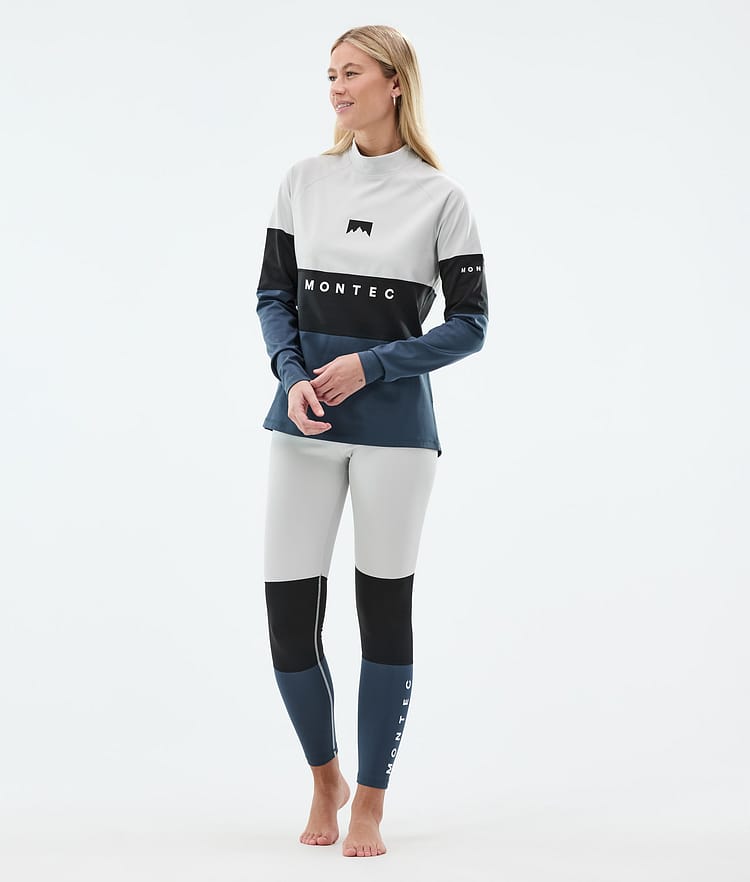 Montec Alpha W Superundertøy overdel Dame Light Grey/Black/Metal Blue, Bilde 3 av 5