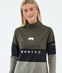 Montec Alpha W Superundertøy overdel Dame Olive Green/Black/Greenish