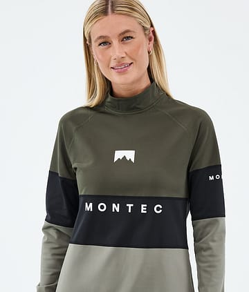 Montec Alpha W Superundertøy overdel Olive Green/Black/Greenish