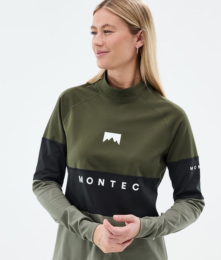 Montec Alpha W Superundertøy overdel Dame Olive Green/Black/Greenish, Bilde 2 av 5