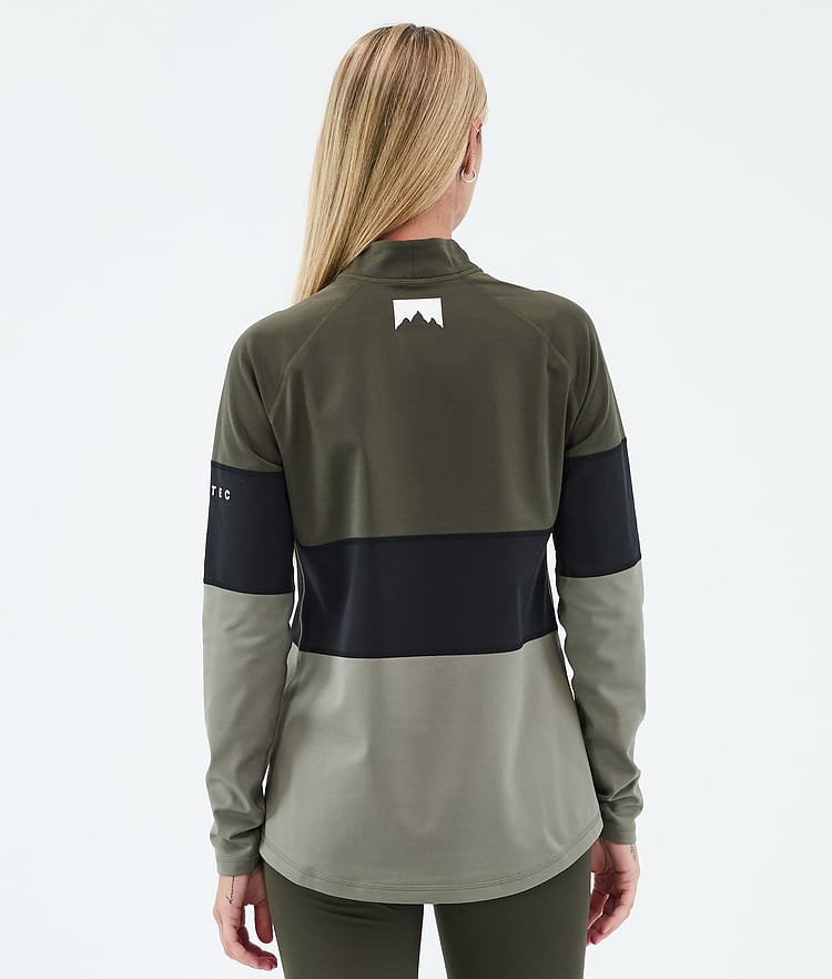 Montec Alpha W Superundertøy overdel Dame Olive Green/Black/Greenish, Bilde 5 av 5