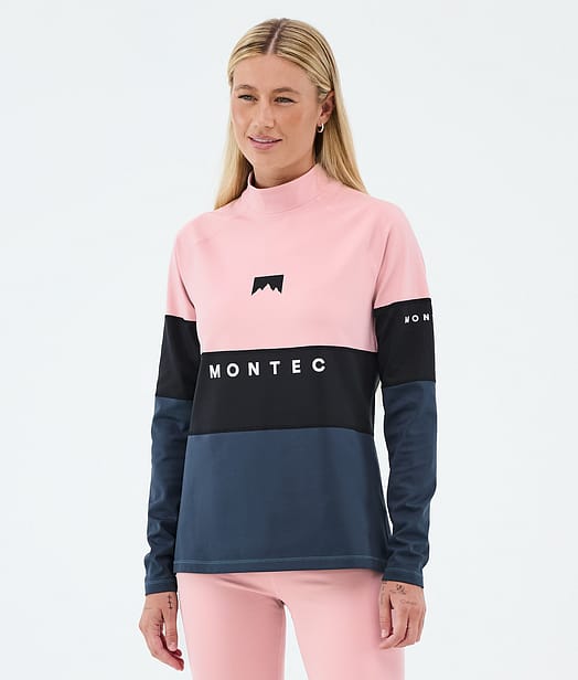 Montec Alpha W Superundertøy overdel Dame Soft Pink/Black/Metal Blue
