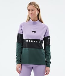 Montec Alpha W Superundertøy overdel Dame Faded Violet/Black/Dark Atlantic