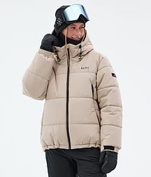 Dope Puffer W 25 Full Zip Snowboardjakke Dame Sand