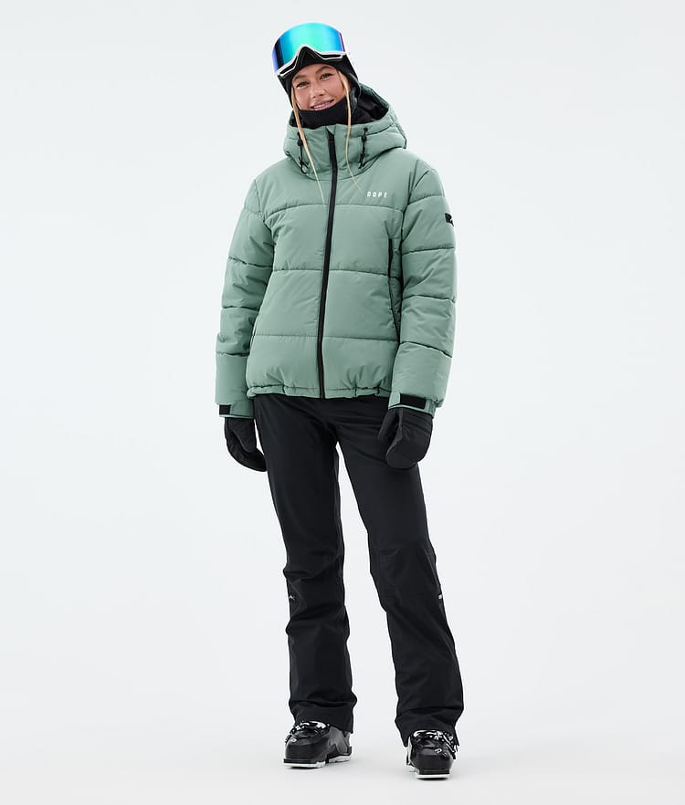 Dope Puffer W Skijakke Dame Faded Green, Bilde 3 av 9