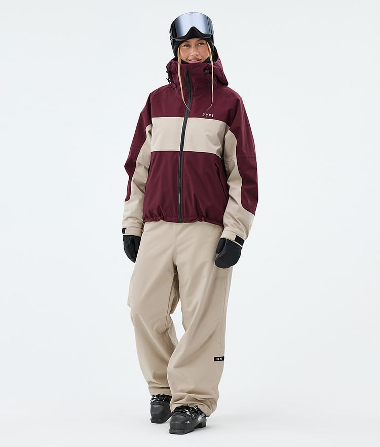 Dope Spartan W Skijakke Dame Stripe Burgundy/Sand, Image 2 of 8