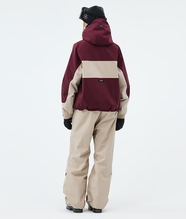 Dope Spartan W Skijakke Dame Stripe Burgundy/Sand, Image 3 of 8